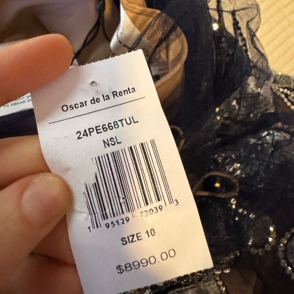 OSCAR DE LA RENTA Fern Crystal Embellished Ankle Length Tulle Gown 10 NWT - Picture 12 of 12